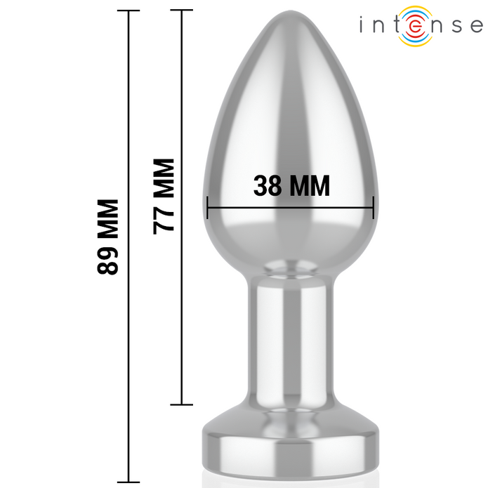INTENSE - VIBRATING METAL ANAL PLUG WITH LED LIGHTS AND REMOTE CONTROL - SIZE M