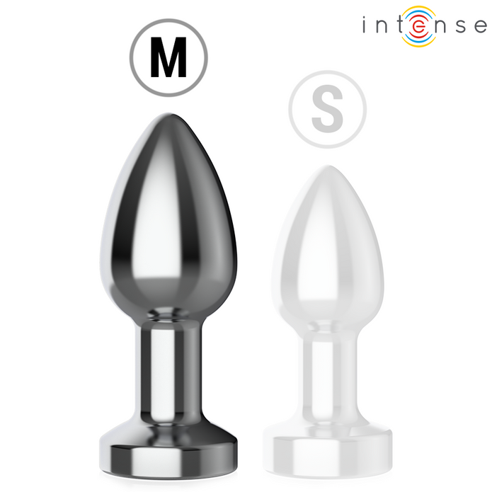 INTENSE - VIBRATING METAL ANAL PLUG WITH LED LIGHTS AND REMOTE CONTROL - SIZE M