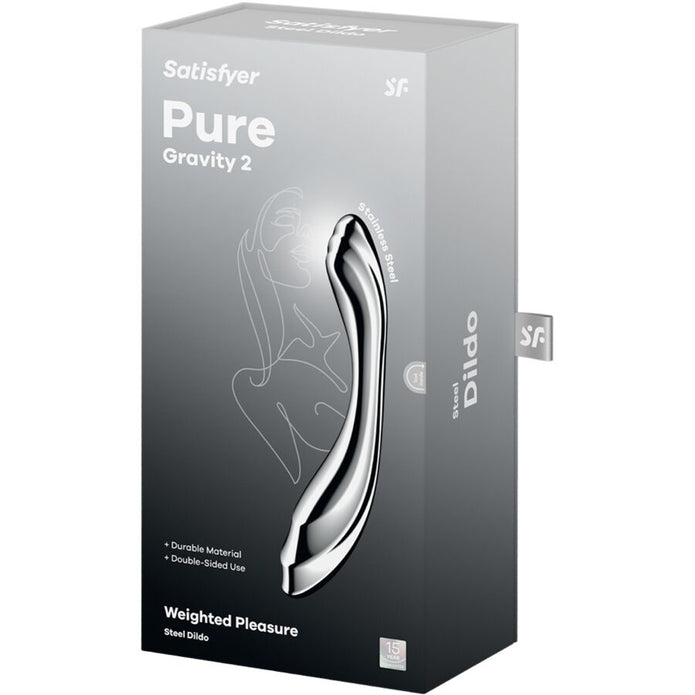 SATISFYER - PURE GRAVITY 2 STAINLESS STEEL DOUBLE-ENDED DILDO