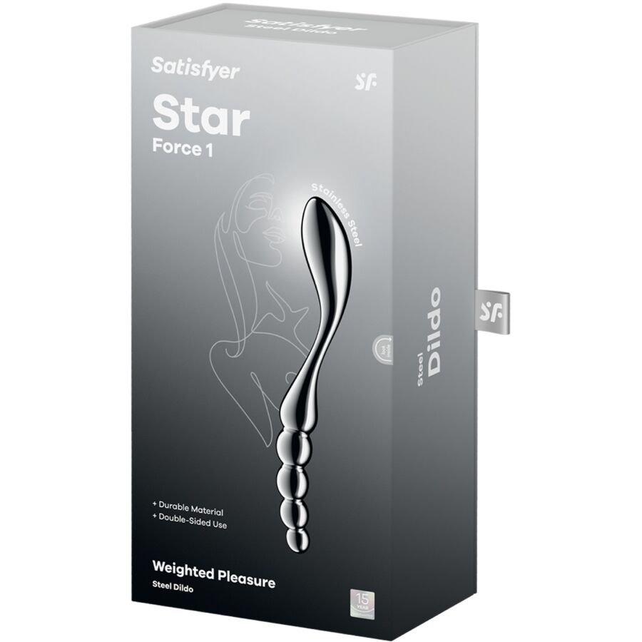 SATISFYER - STAR FORCE 1 STAINLESS STEEL DOUBLE-ENDED DILDO