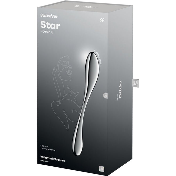 SATISFYER - STAR FORCE 3 STAINLESS STEEL DOUBLE-ENDED DILDO