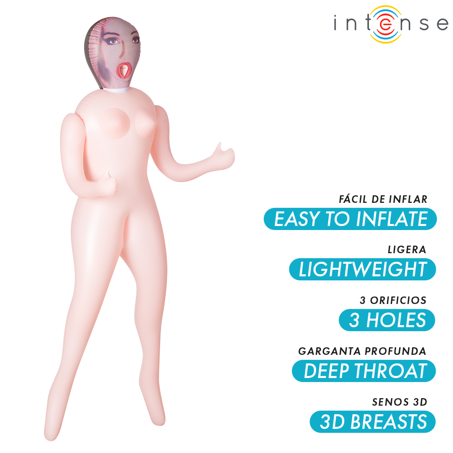 INTENSE DOLLS - MONIQUE INFLATABLE DOLL WITH THREE ORIFICES