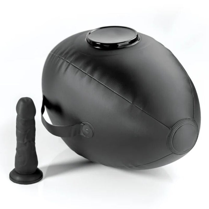 FETISH FANTASY SERIES - BODY DOCK INFLATABLE LOVE BALL WITH DILDO BLACK 41.9 CM
