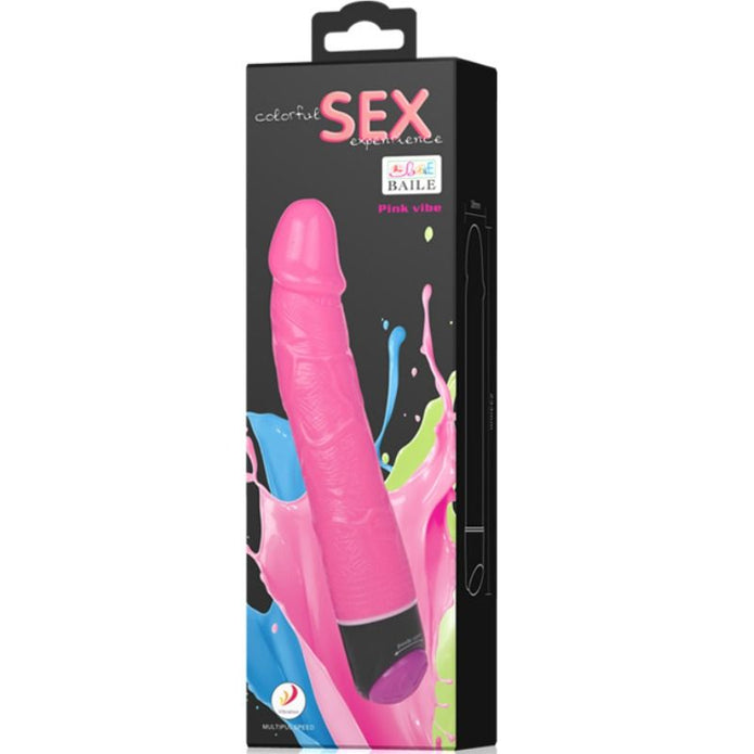 BAILE - Värikäs vibraattori dildo 23 cm, pinkki
