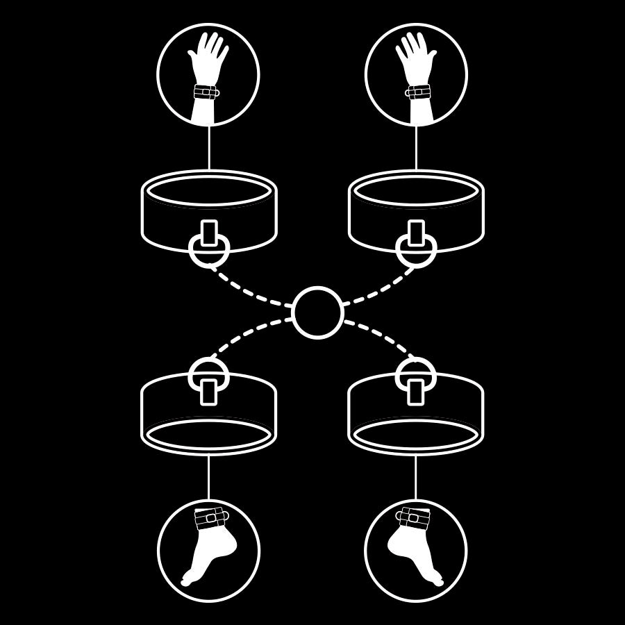 FETISH SUBMISSIVE - Käsiraudat ja nilkkalenkit neopreenivuorella, säädettävä setti