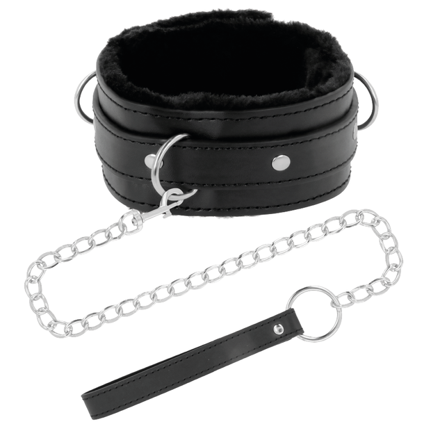MÖRKER – BEKVÄMT HALSBAND MED LÄDERKEDJA FÖR HÅLLNINGEN