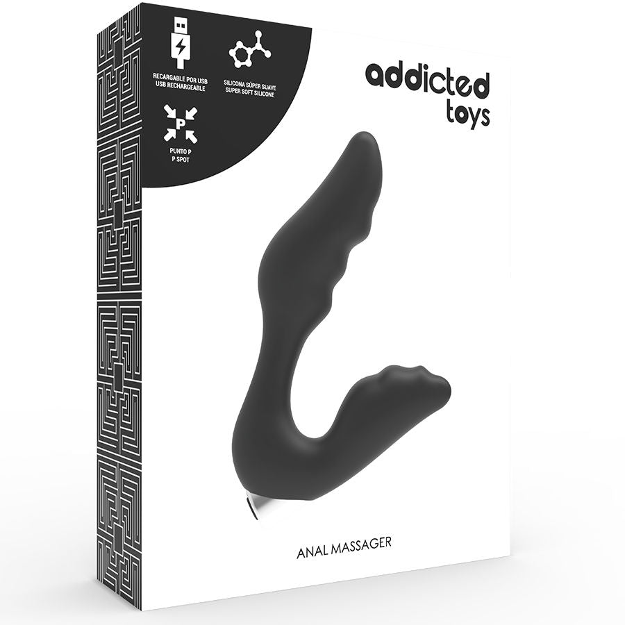 ADDICTED TOYS - PROSTATAVIBRATOR UPPLADDNINGSBAR MODELL 6 - SVART