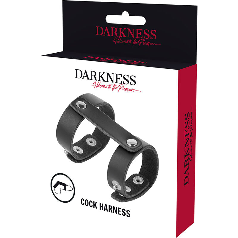 DARKNESS – Justerbar penis- och testikelring i läder