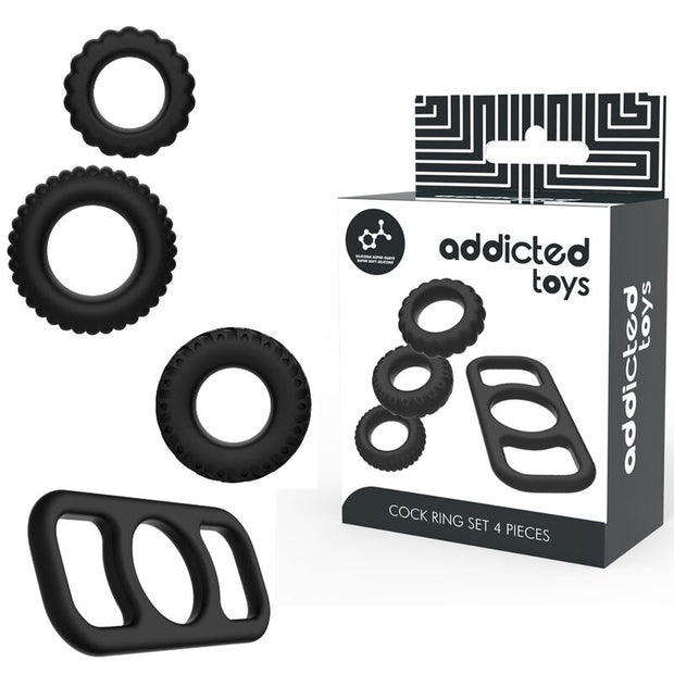 ADDICTED TOYS - Penisrenkaat 4 kappaleen setti
