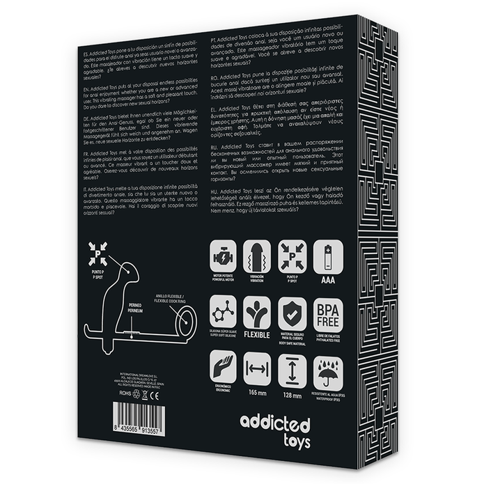 ADDICTED TOYS - Anaalitappi, mustalla silikonirenkaalla 12 cm