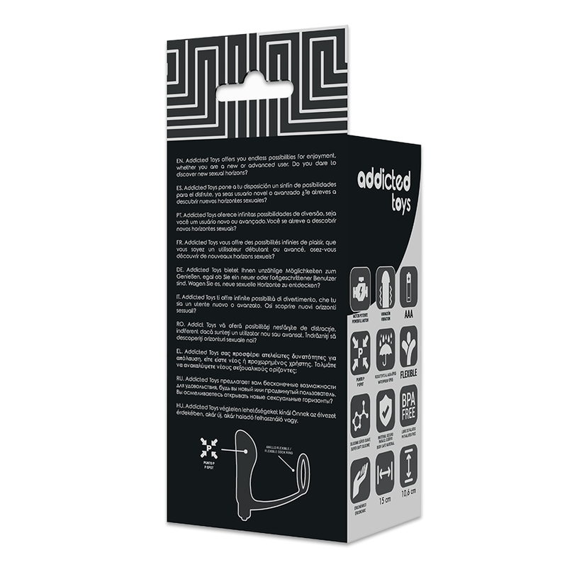ADDICTED TOYS - Anaalivibraattori sekä penisrengas